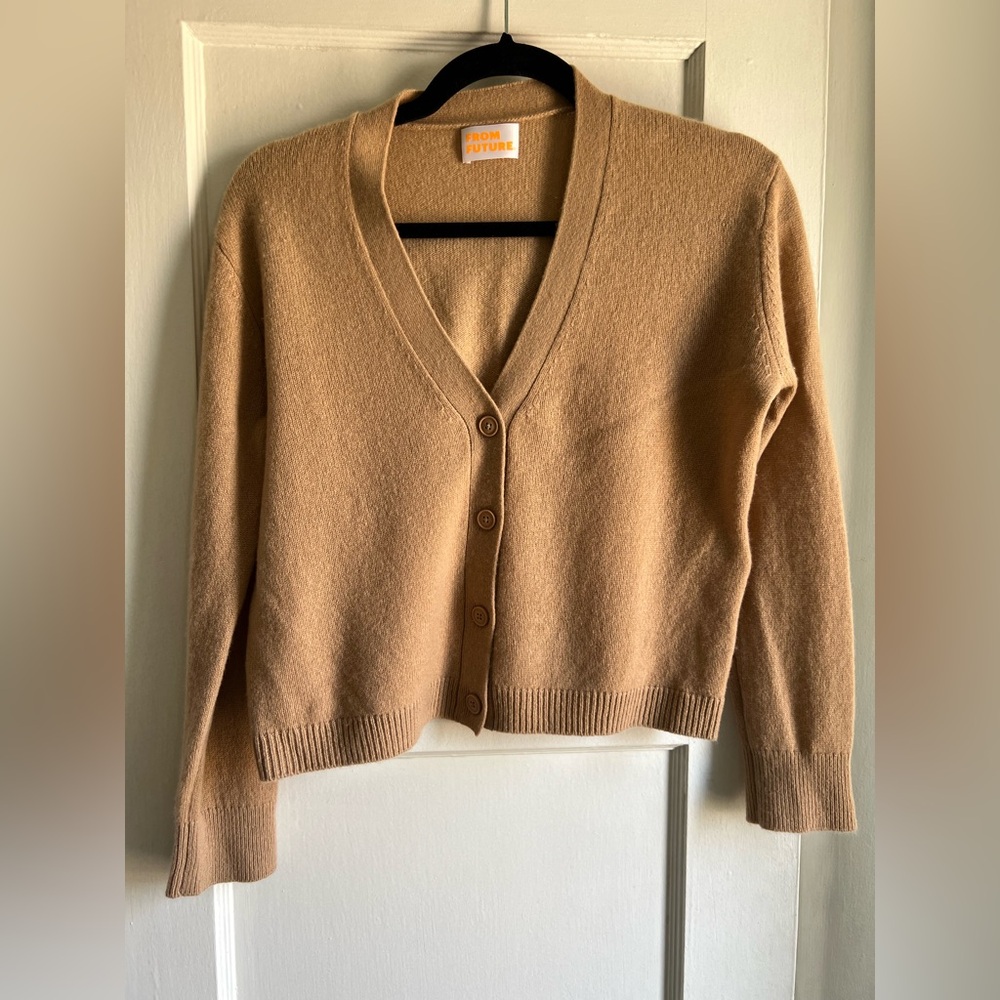 From Future Tan Sweater Cardigan